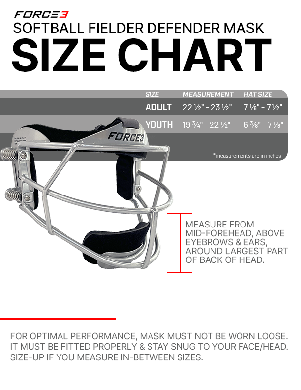 FORCE3 Softball Fielder Defender Mask