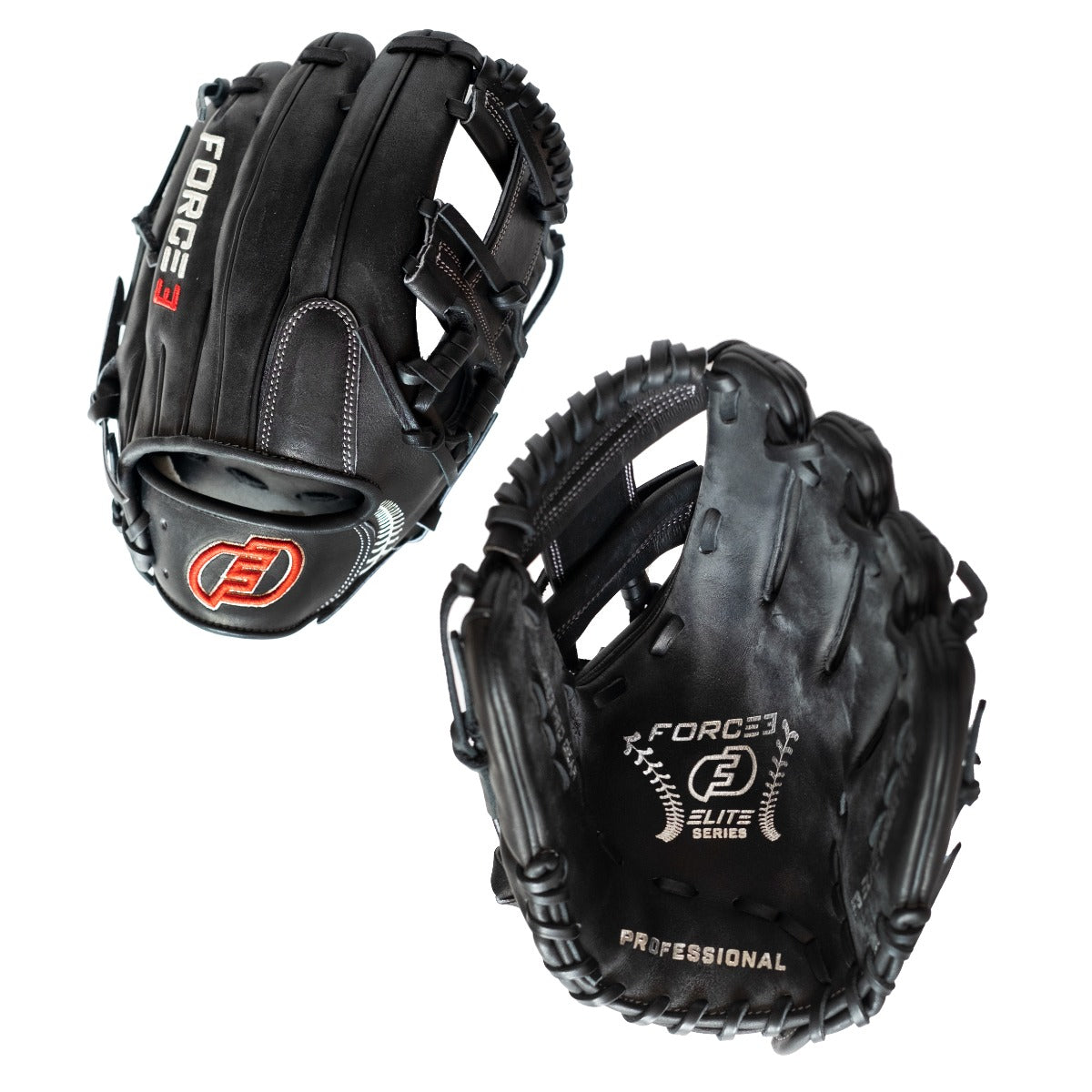 FORCE3 ELITE Series Infielder's Glove - Black