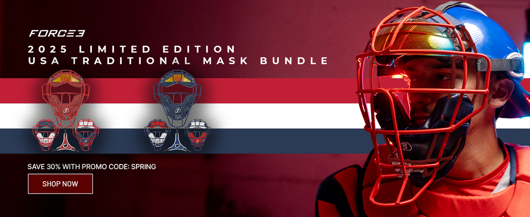 Masque Arbitre Baseball Force3 Defender (BD31) - Bleu Marine/gris, Acier Carbone