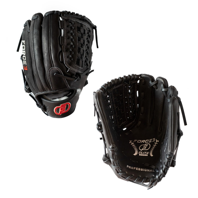 FORCE3 ELITE Series Pitcher's Glove - Black
