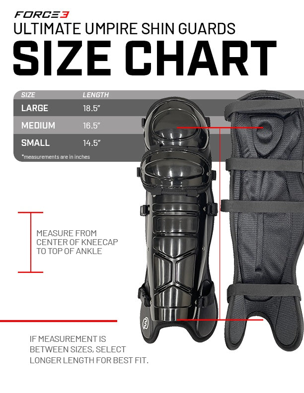 FORCE3 Ultimate Umpire Shin Guards with Dupont™ Kevlar®